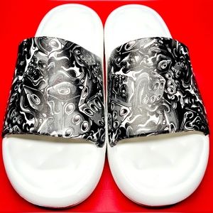 Beach Slides Professionally Customized With Evil Dice Sz 10 Men New